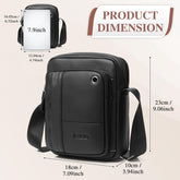 BAIGIO Mens Genuine Leather Cross Body Bag Casual Messenger Satchel Side Bag for Wallet Purse Mobile Phone Keys Black